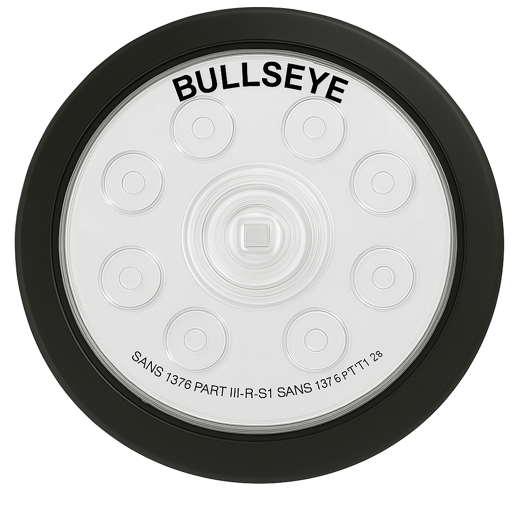 BullsEye Light-Red/Amber 110mm Clear Lens- with Rubber
