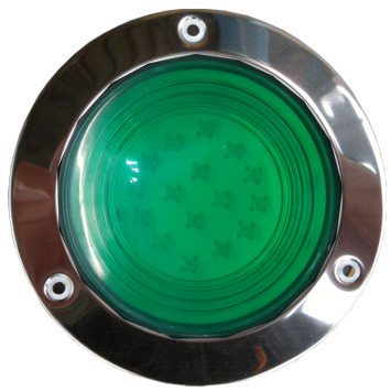 Green Light-110mm 16 LED-Green Lens with Steel Flange